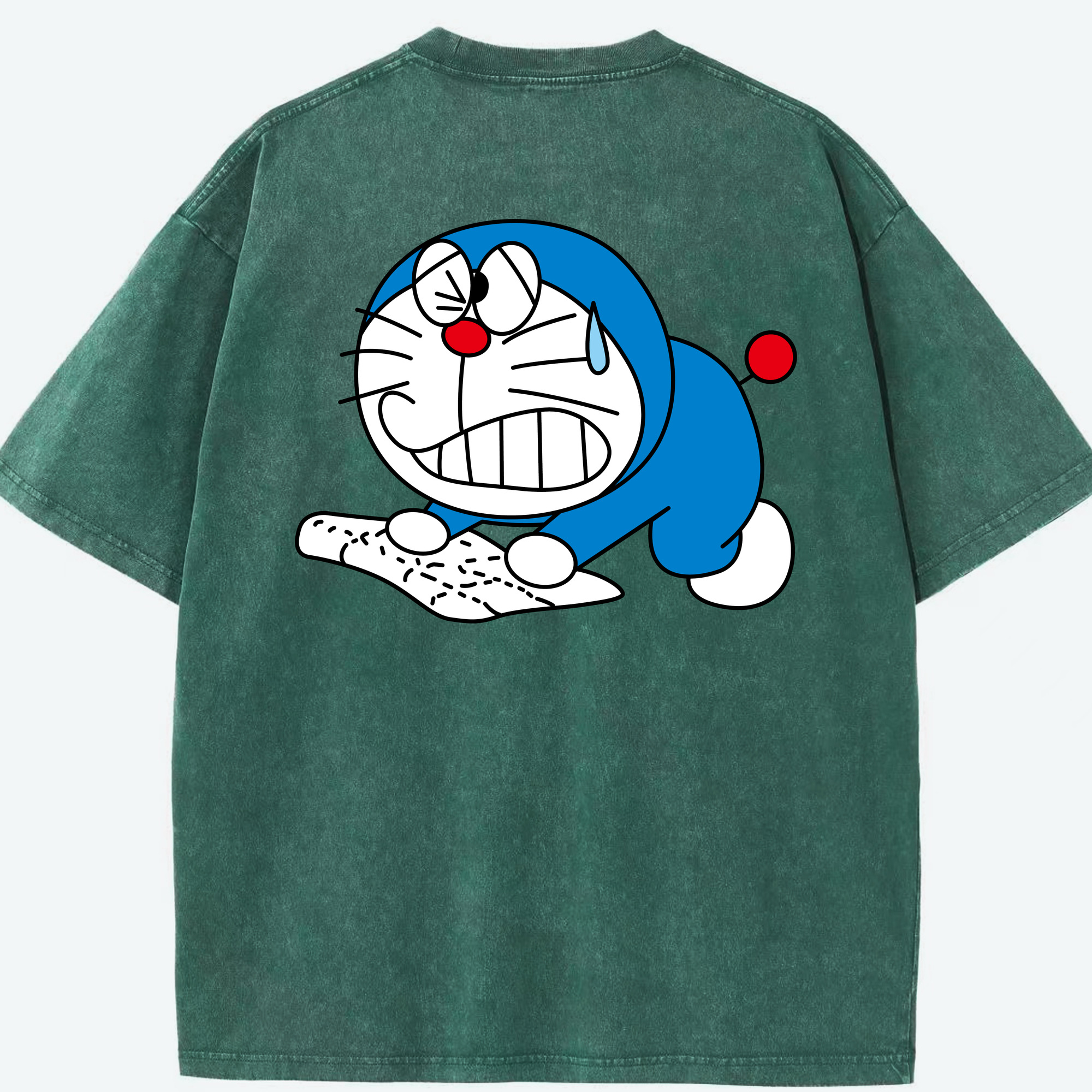（画像用） ドラえもん Doraemon 綿100% ヴィンテージ風 半袖Tシャツ（背面プリント）